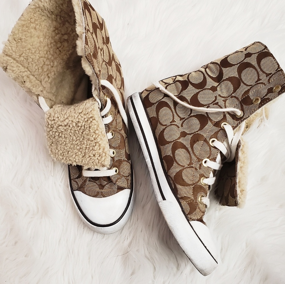 Coach Shearling Fur Sneakers